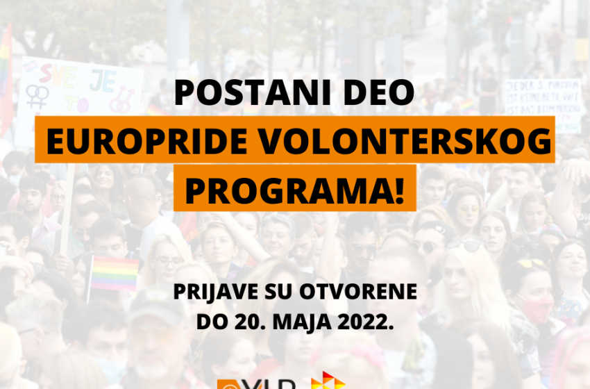  Budi deo EuroPride volonterskog programa – Prijavi se!￼